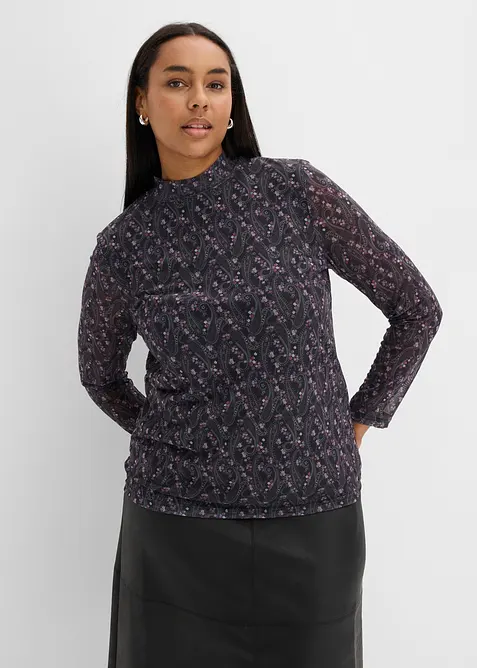 T-shirt manches longues en mesh fin, bonprix