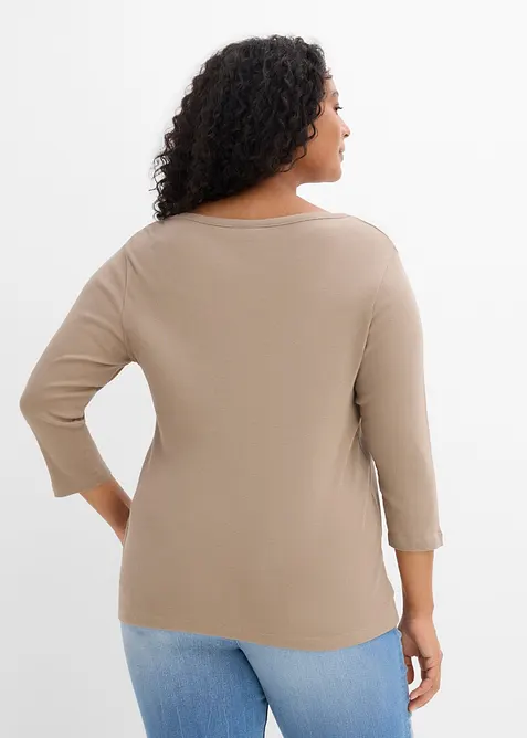 Lot de 3&nbsp;T-shirts c&ocirc;tel&eacute;s 100% coton &agrave; manches 3/4, bonprix