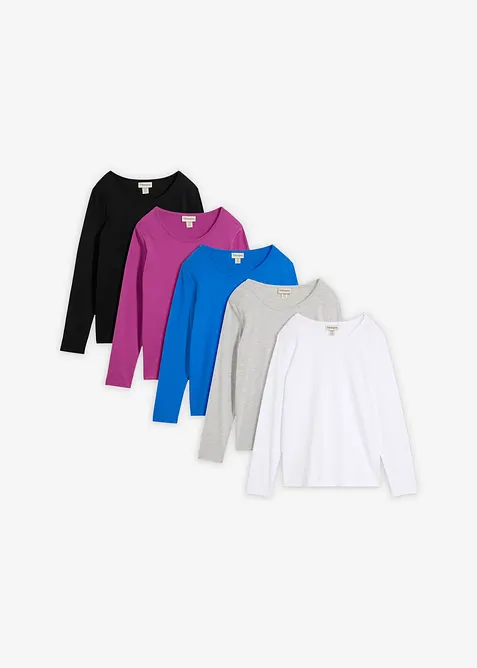 Langarmshirt (5er Pack), bonprix