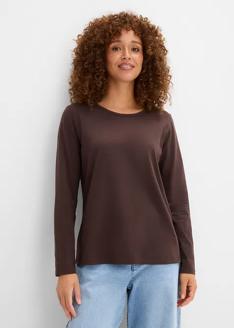Lot de 3 T-shirts manches longues 100% coton, bonprix