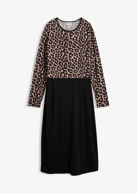 Baumwoll-Jerseykleid, Midil&auml;nge, bonprix