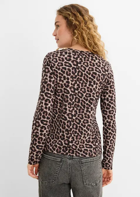 Lot de 3 T-shirts manches longues en coton extensible, bonprix