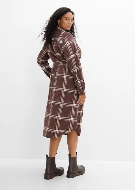 Robe midi en flanelle 100% coton, bonprix