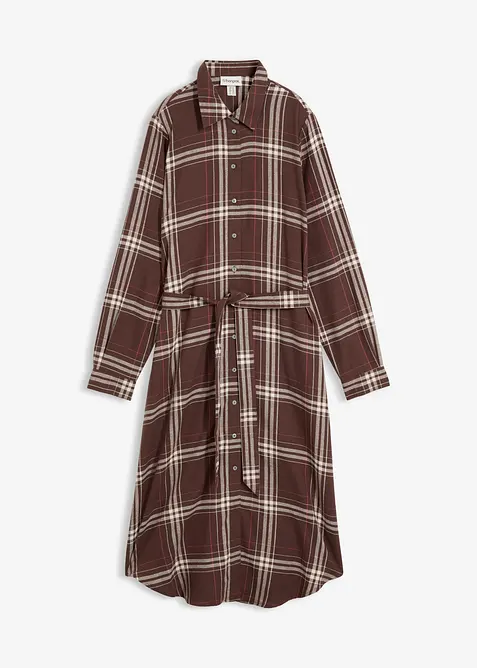 Flanell-Midikleid aus reiner Baumwolle, bonprix