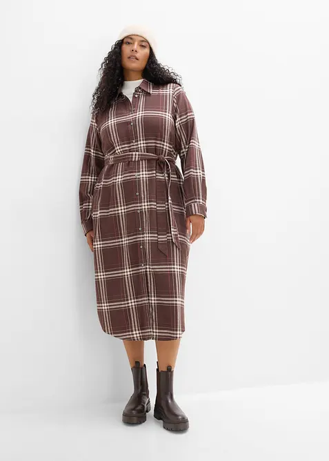 Robe midi en flanelle 100% coton, bonprix