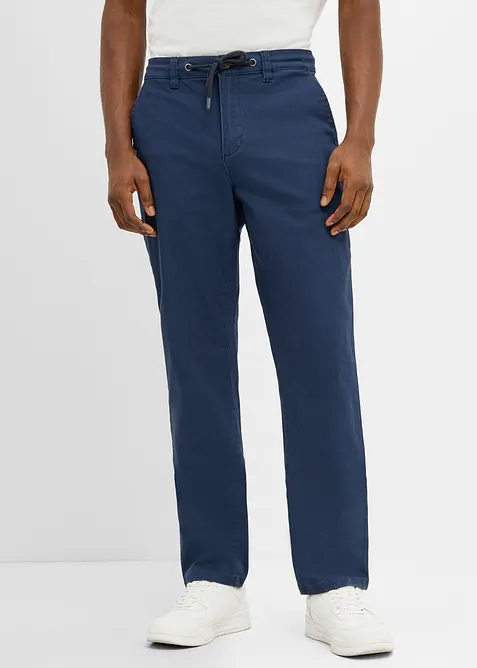 Classic Fit Stretch-Chinohose mit weitem Bein, Straight, bonprix