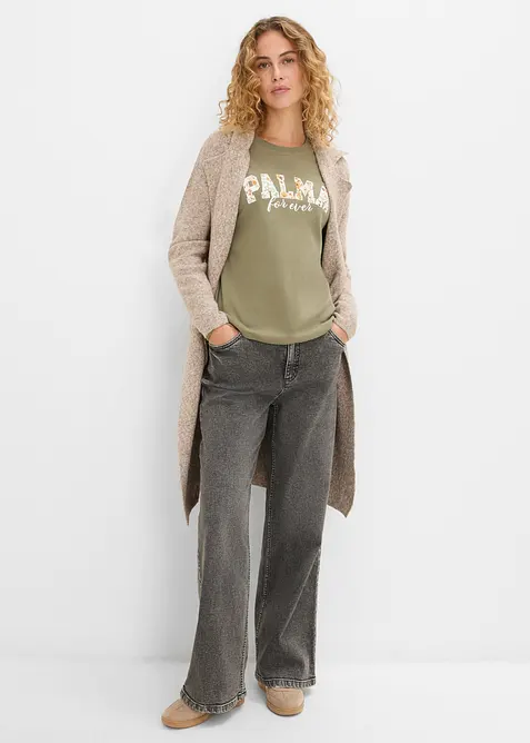 T-shirt manches longues en pur coton, bonprix