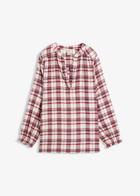 Flanell-Tunikabluse aus reiner Baumwolle, bonprix