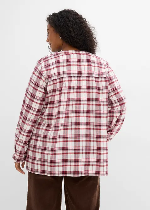 Blouse longue en flanelle 100% coton, bonprix
