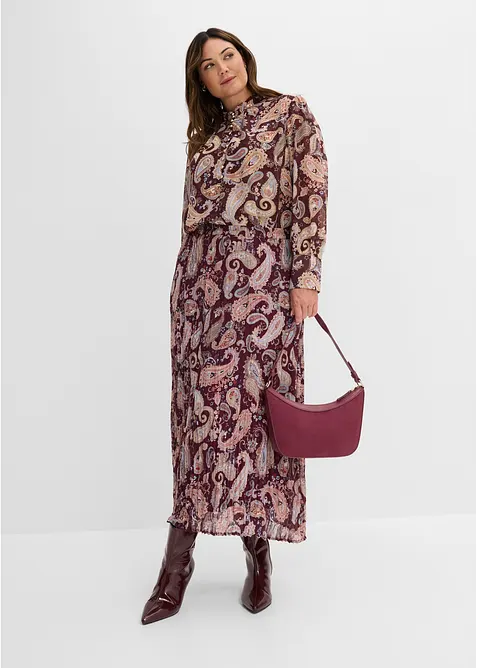 Chiffon Tunikabluse mit Stehkragen, bonprix