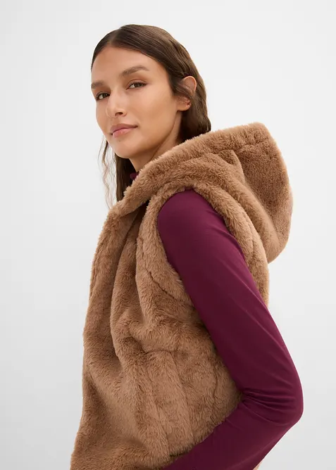 Gilet sans manches en peluche, bonprix