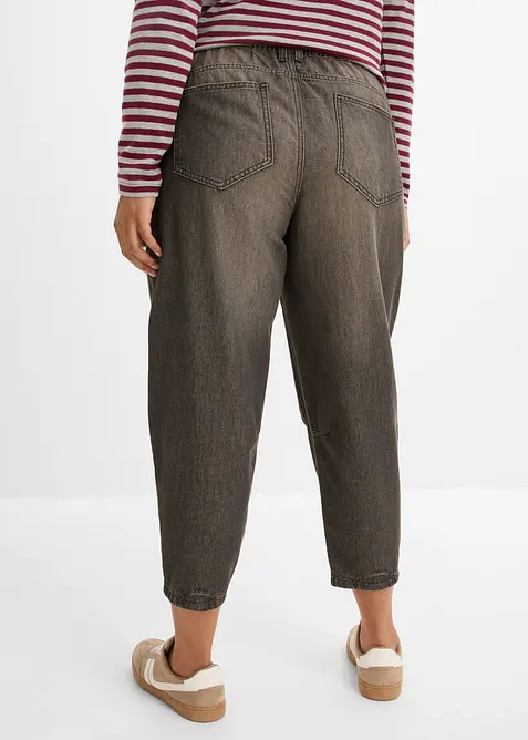Jean barrel taille mi-haute &eacute;lastiqu&eacute;e, bonprix