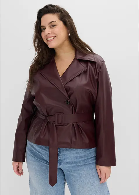 Trenchjacke aus Lederimitat, bonprix