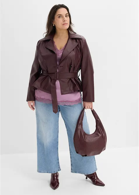 Trenchjacke aus Lederimitat, bonprix