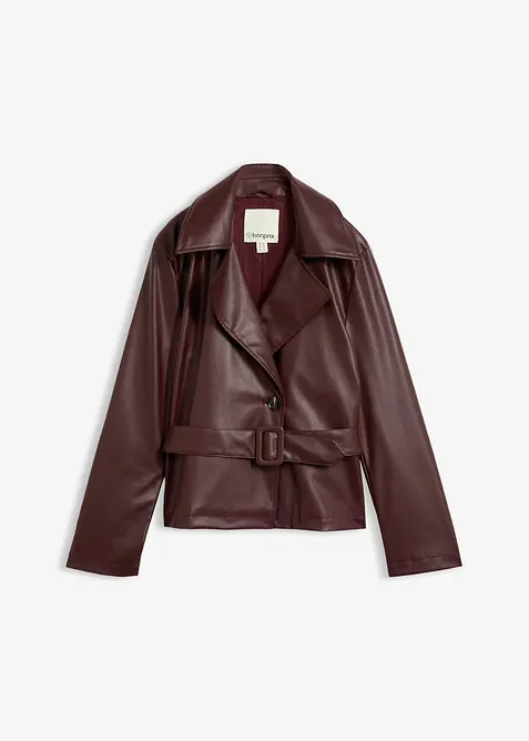 Trenchjacke aus Lederimitat, bonprix