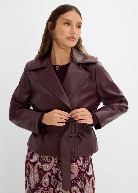 Trenchjacke aus Lederimitat, bonprix