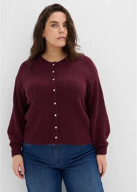 Gilet en grosse maille &agrave; boutons dor&eacute;s, bonprix