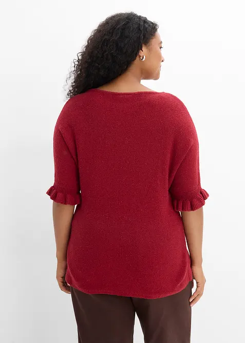 Pull &agrave; manches volant&eacute;es, bonprix