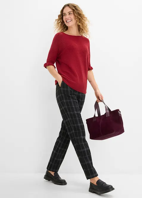 Pullover aus Baumwoll-Mix mit Volant-&Auml;rmeln, bonprix