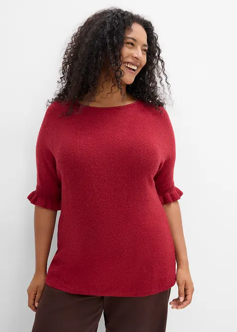 Pull &agrave; manches volant&eacute;es, bonprix
