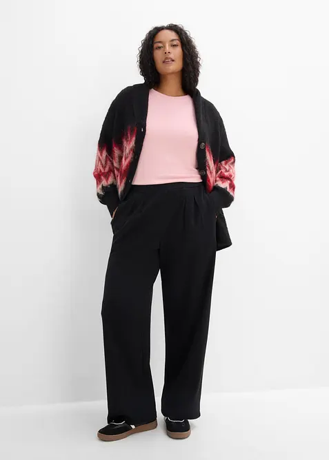 Pantalon en jersey &agrave; pinces, bonprix