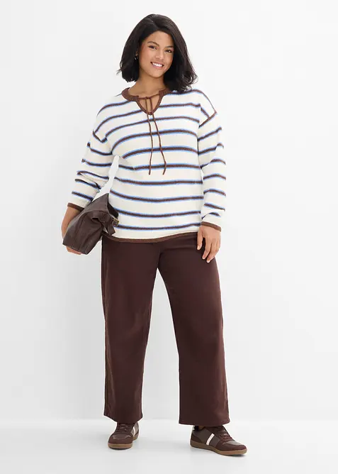 Pullover aus Baumwoll-Mix mit Bindel&ouml;sung, bonprix