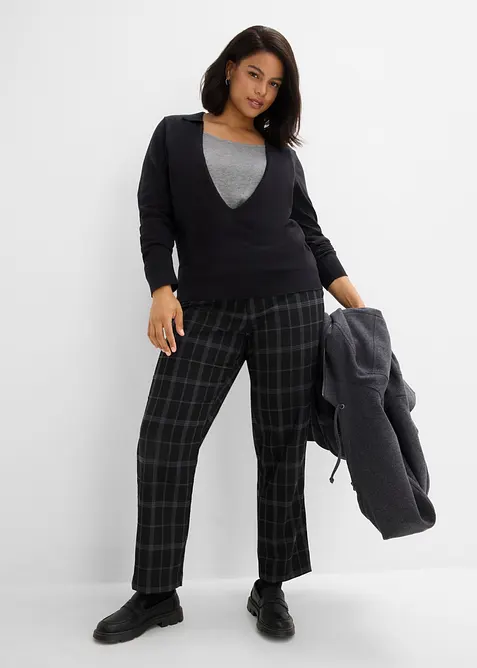 Pull en fine maille, effet superpos&eacute;, bonprix