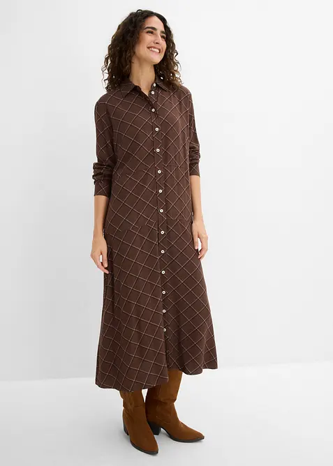 Blusenkleid aus reiner Viskose mit Eingriffstaschen, bonprix