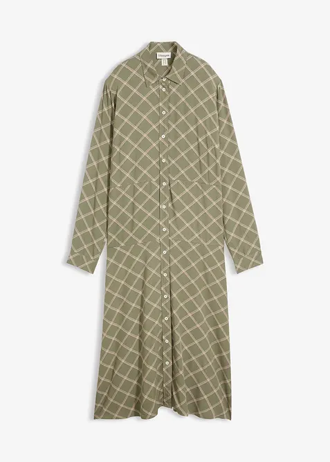 Blusenkleid aus reiner Viskose mit Eingriffstaschen, bonprix
