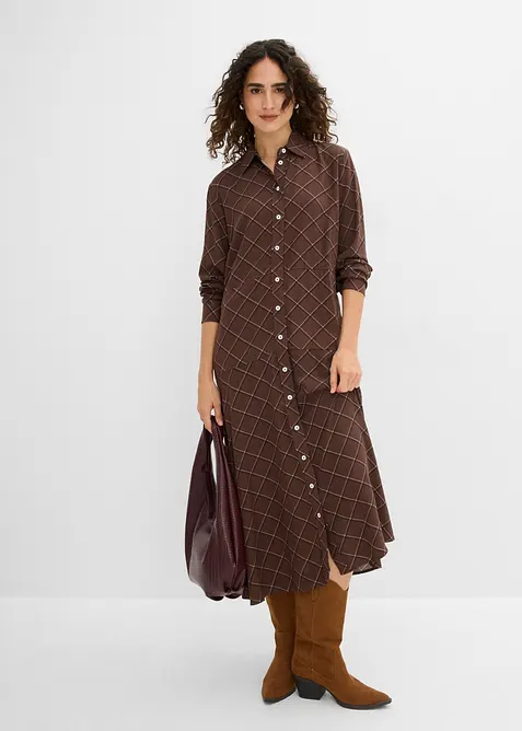Blusenkleid aus reiner Viskose mit Eingriffstaschen, bonprix