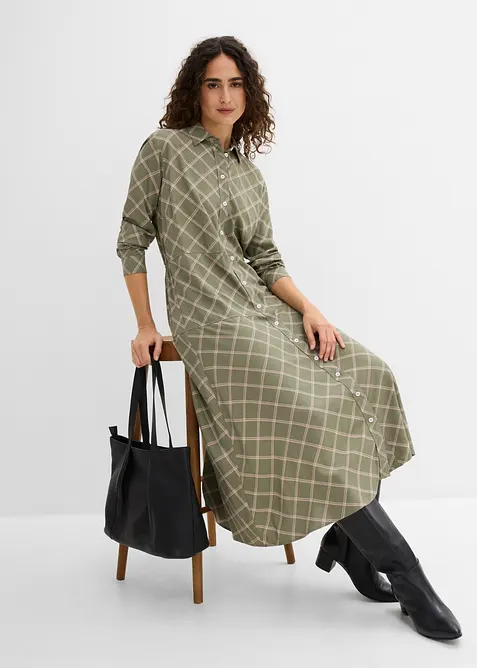Blusenkleid aus reiner Viskose mit Eingriffstaschen, bonprix