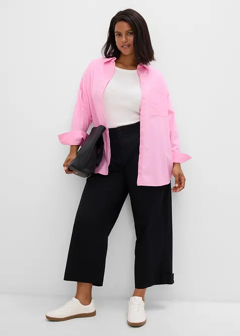 Pantalon barrel en coton extensible, bonprix