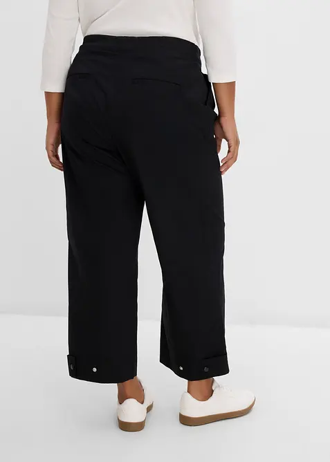 Pantalon barrel en coton extensible, bonprix
