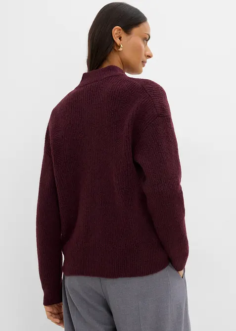 Strickjacke mit Rei&szlig;verschluss aus weichem Woll-Mix, bonprix