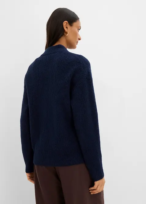 Strickjacke mit Rei&szlig;verschluss aus weichem Woll-Mix, bonprix