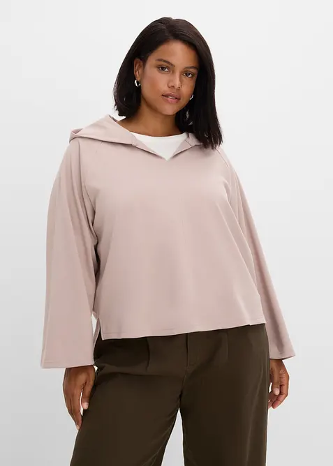 T-shirt manches longues &agrave; capuche, bonprix