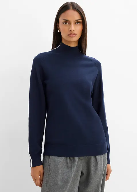 Pull en fine maille &agrave; d&eacute;tail contrastant, bonprix