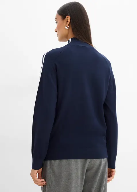 Pull en fine maille &agrave; d&eacute;tail contrastant, bonprix
