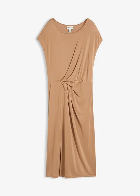 Midikleid mit Faltendetail aus Viskose-Mix, bonprix