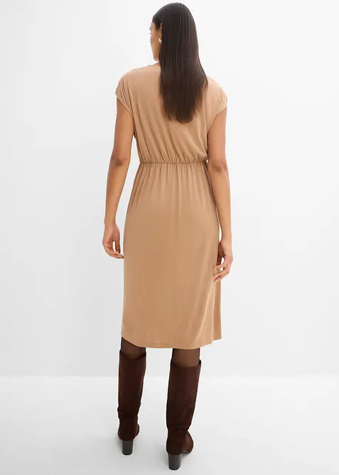 Midikleid mit Faltendetail aus Viskose-Mix, bonprix