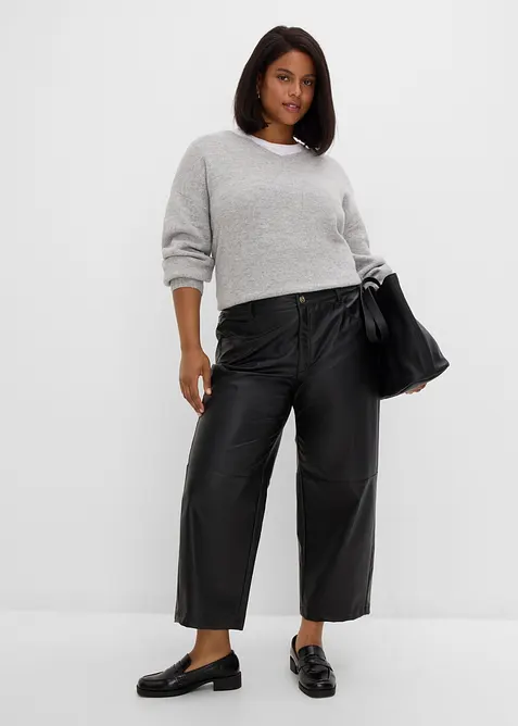Lederimitat-Hose in Barrelform, bonprix