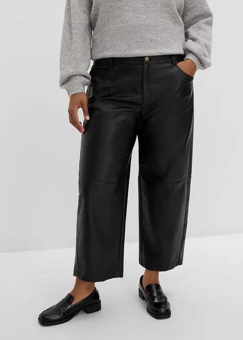 Lederimitat-Hose in Barrelform, bonprix