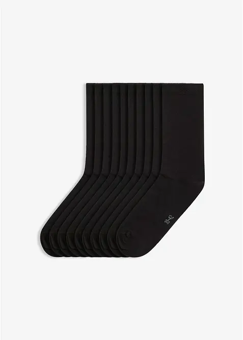 Lot de 10 paires de chaussettes, bord non comprimant, bonprix