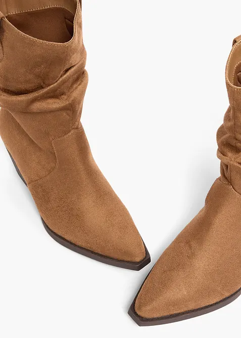 Bottines western &agrave; fronces, bonprix