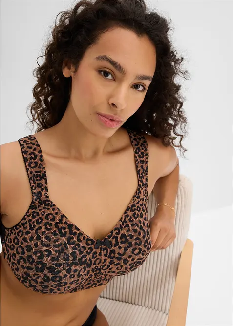 Soutien-gorge grand maintien sans armatures, bretelles rembourr&eacute;es, bonprix