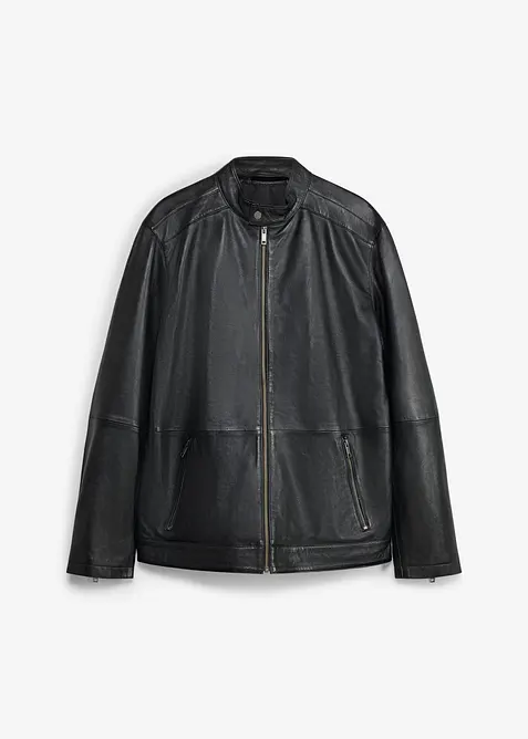 Lederjacke aus Lammnappa mit Rei&szlig;verschluss-Taschen, bonprix