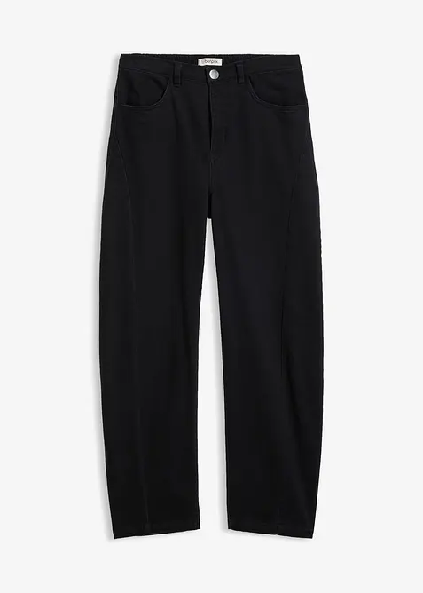 Pantalon barrel en twill de coton extensible, bonprix