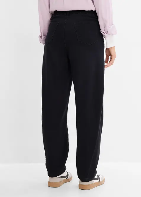 Pantalon barrel en twill de coton extensible, bonprix