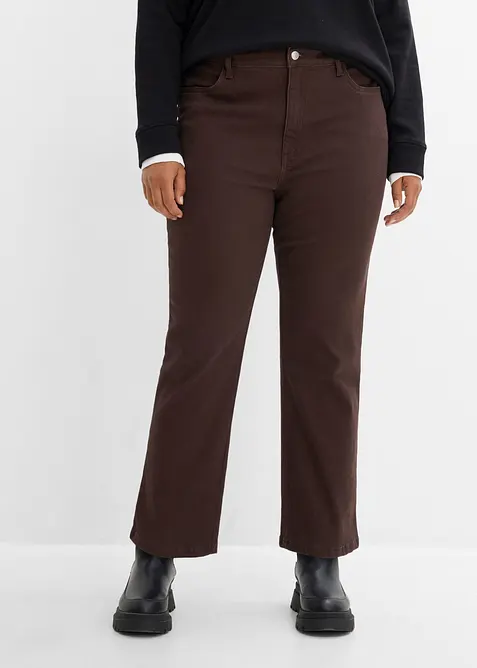 Pantalon bootcut raccourci en twill, bonprix