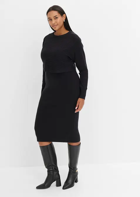 Robe et pull en maille (ens. 2 pces), bonprix